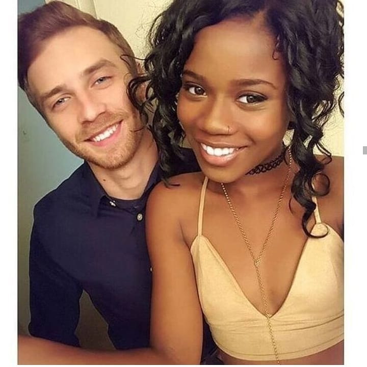 Ebony teen shares white boyfriends dick