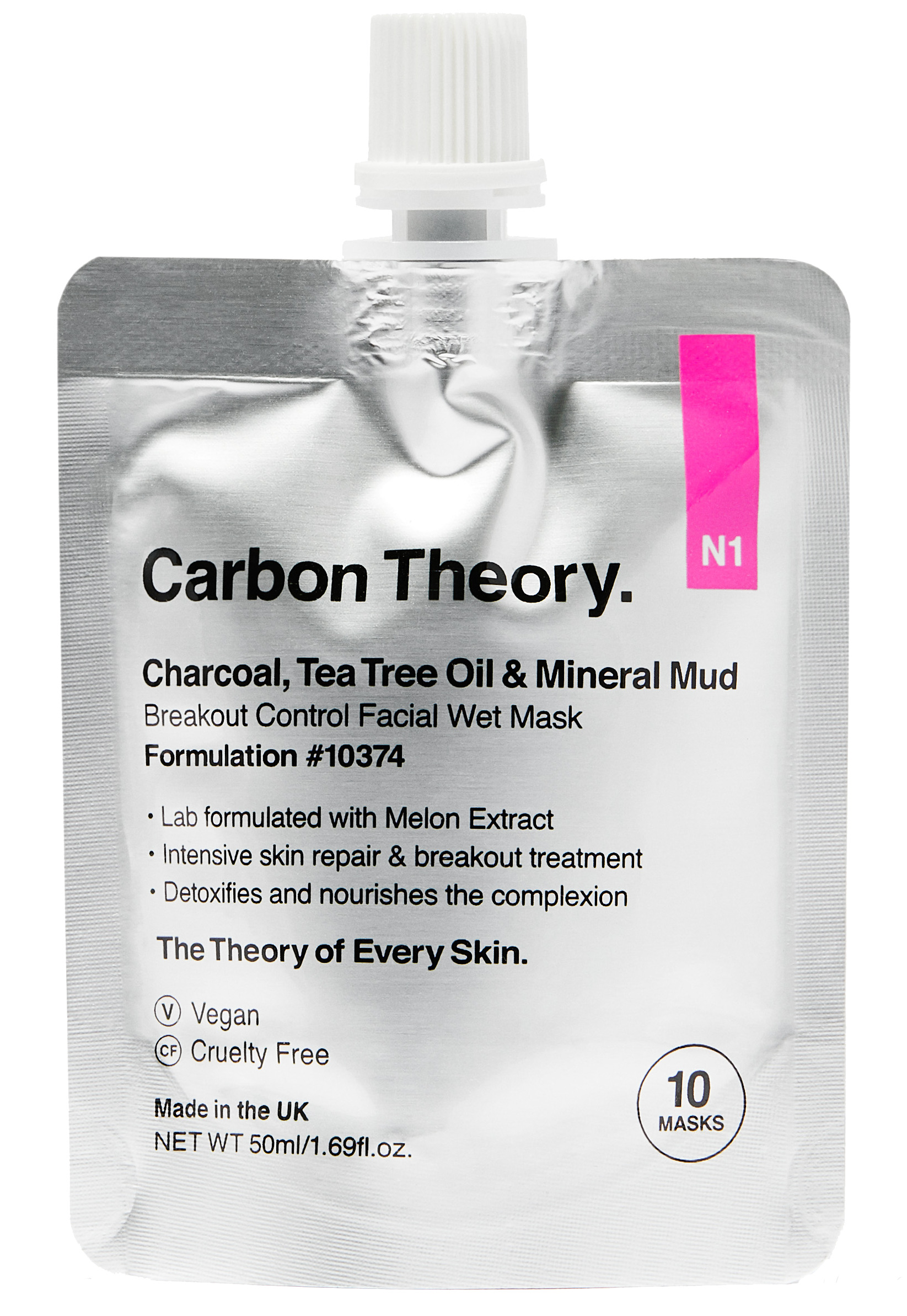 Charcoal, Tea Tree Oil & Mineral Mud Breakout Control Facial Wet Mask