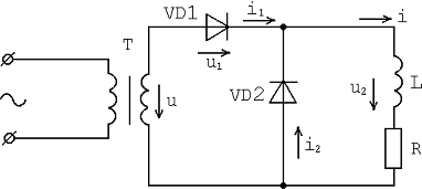 Схема выпрямителя на двух диодах
